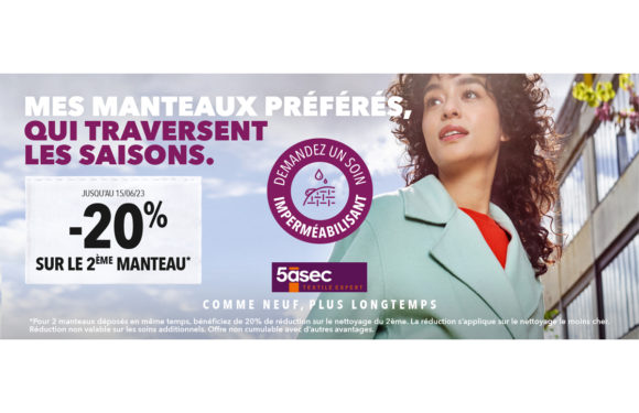5àsec – Manteaux -20% sur le 2ème article