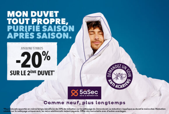 5àsec -20% sur le 2ème duvet