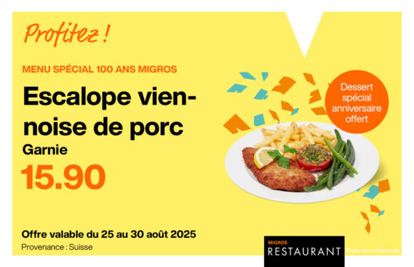 Migros Restaurant – Menu 100 ans