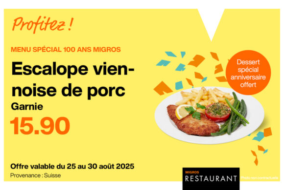Migros Restaurant – Menu 100 ans