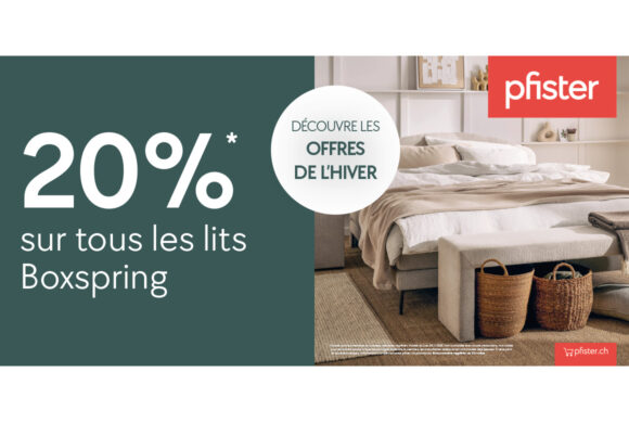 Pfister – Offres de l’hiver – lits Boxspring